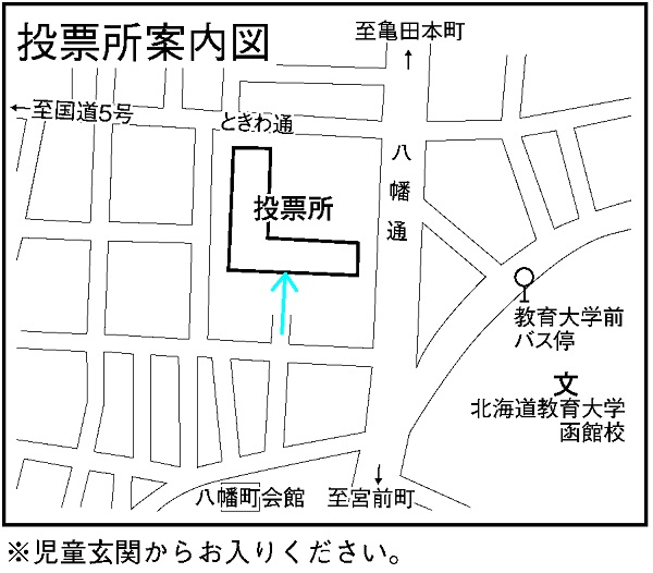 函館市立八幡小学校の地図画像