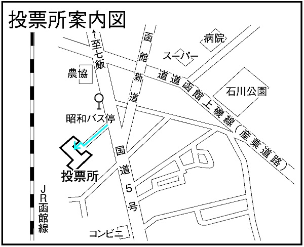 函館市立北昭和小学校の地図画像