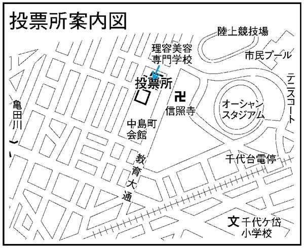函館市立中島小学校の地図画像