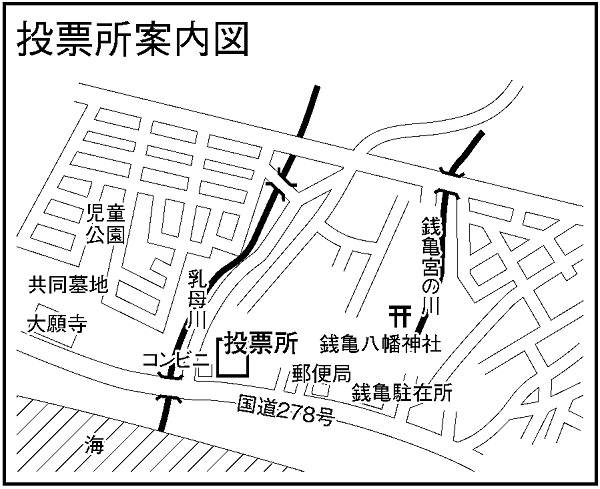 函館市銭亀沢支所の地図画像
