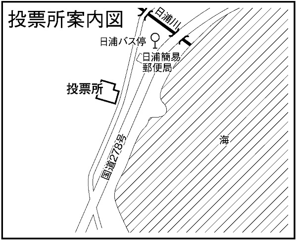 函館市日浦会館の地図画像