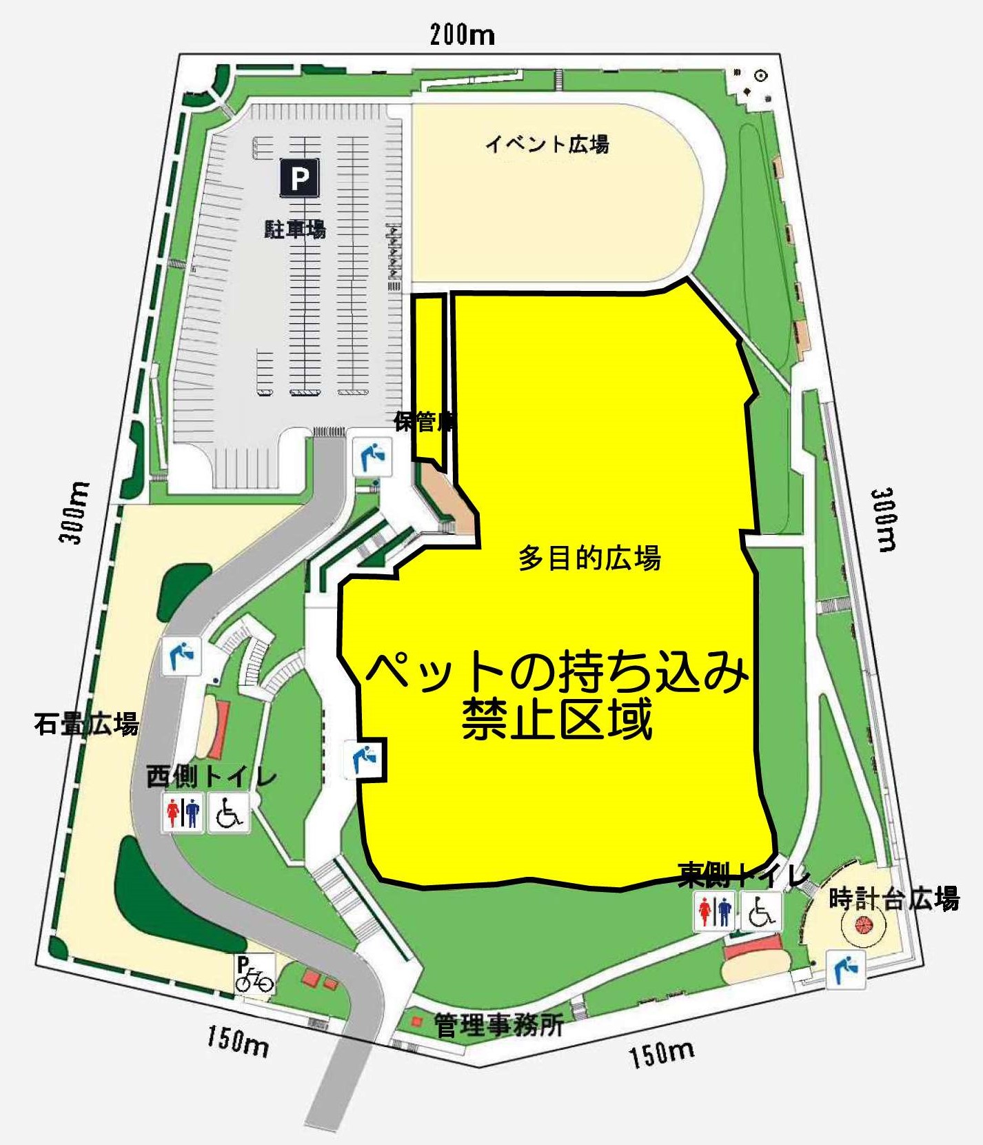 緑の島ペット持ち込み禁止区域図