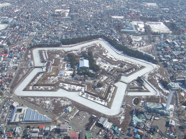 冬の五稜郭全景写真 冬の五稜郭全景写真