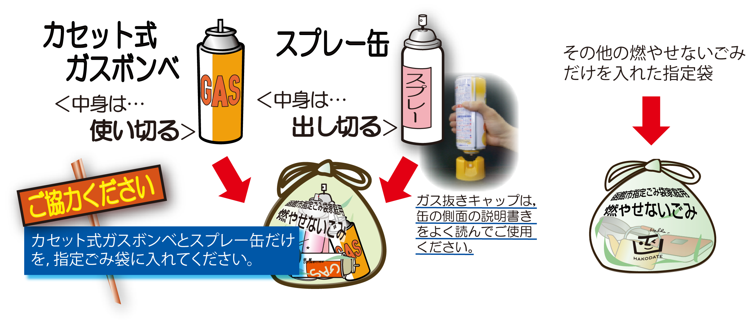 ガス缶出し方 ガスボンベの出し方の画像