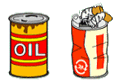 汚れている缶の画像