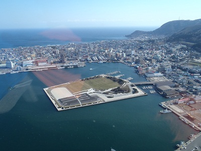 上空から見た緑の島の写真