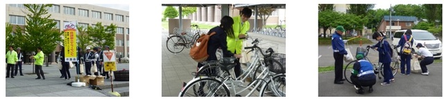 高校生自転車啓発の様子