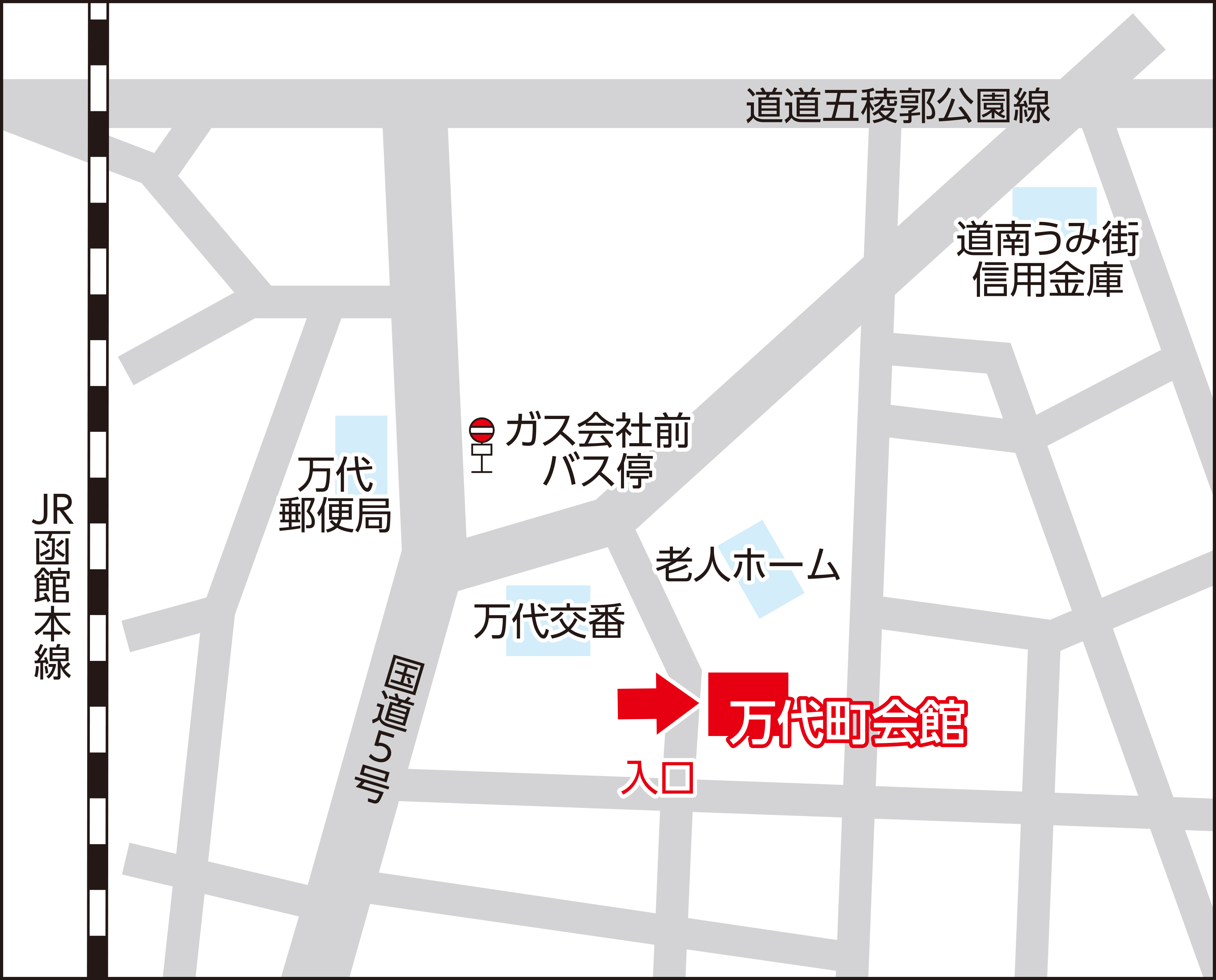 万代町会館の地図画像