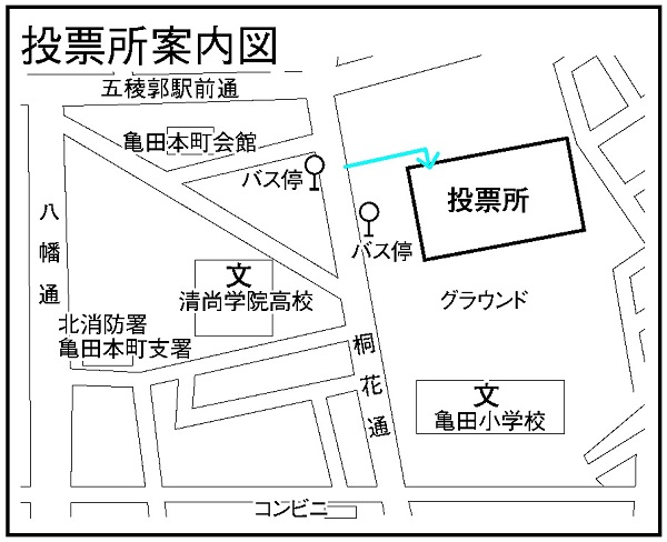 五稜郭中学校の地図画像