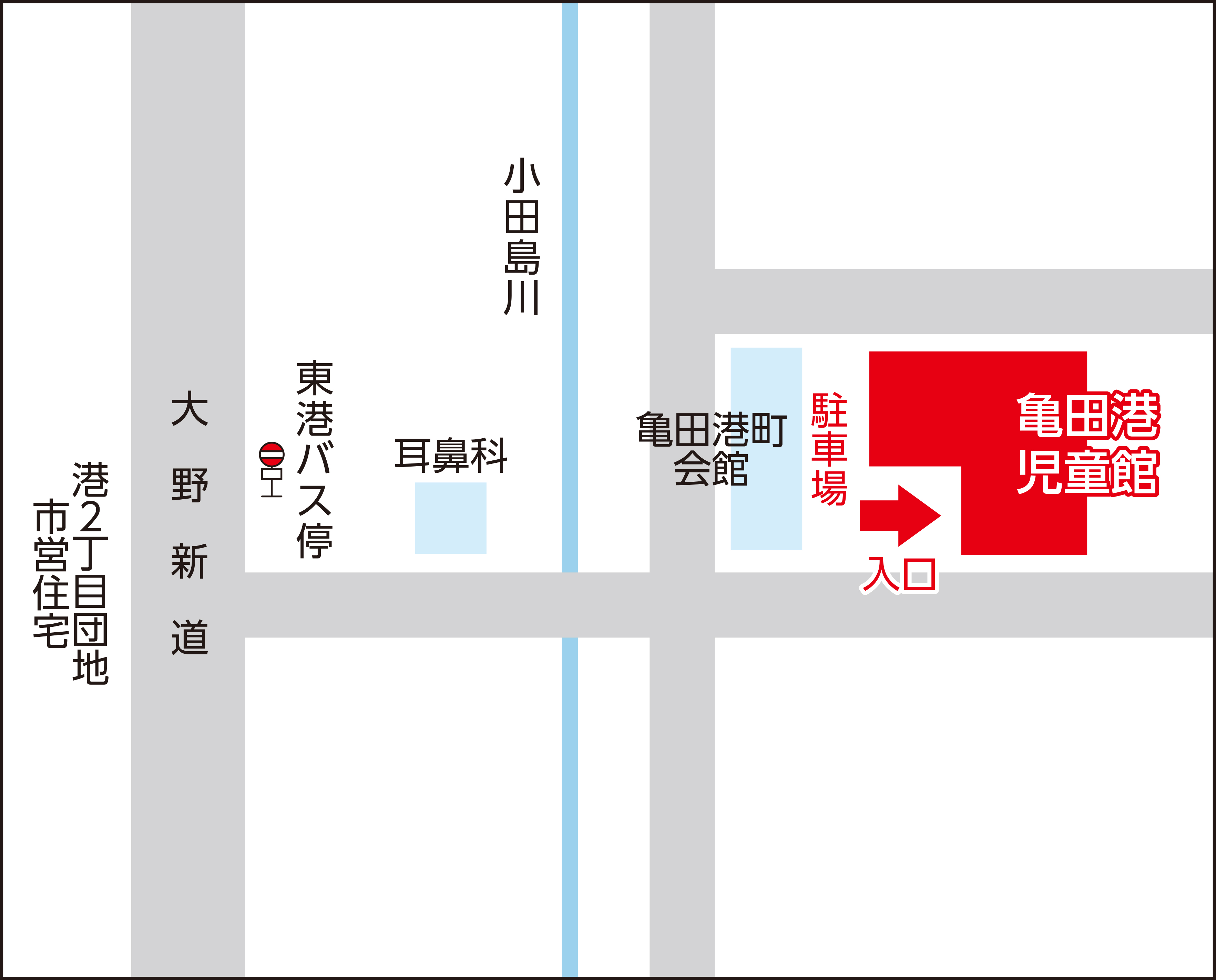 亀田港児童館の地図画像