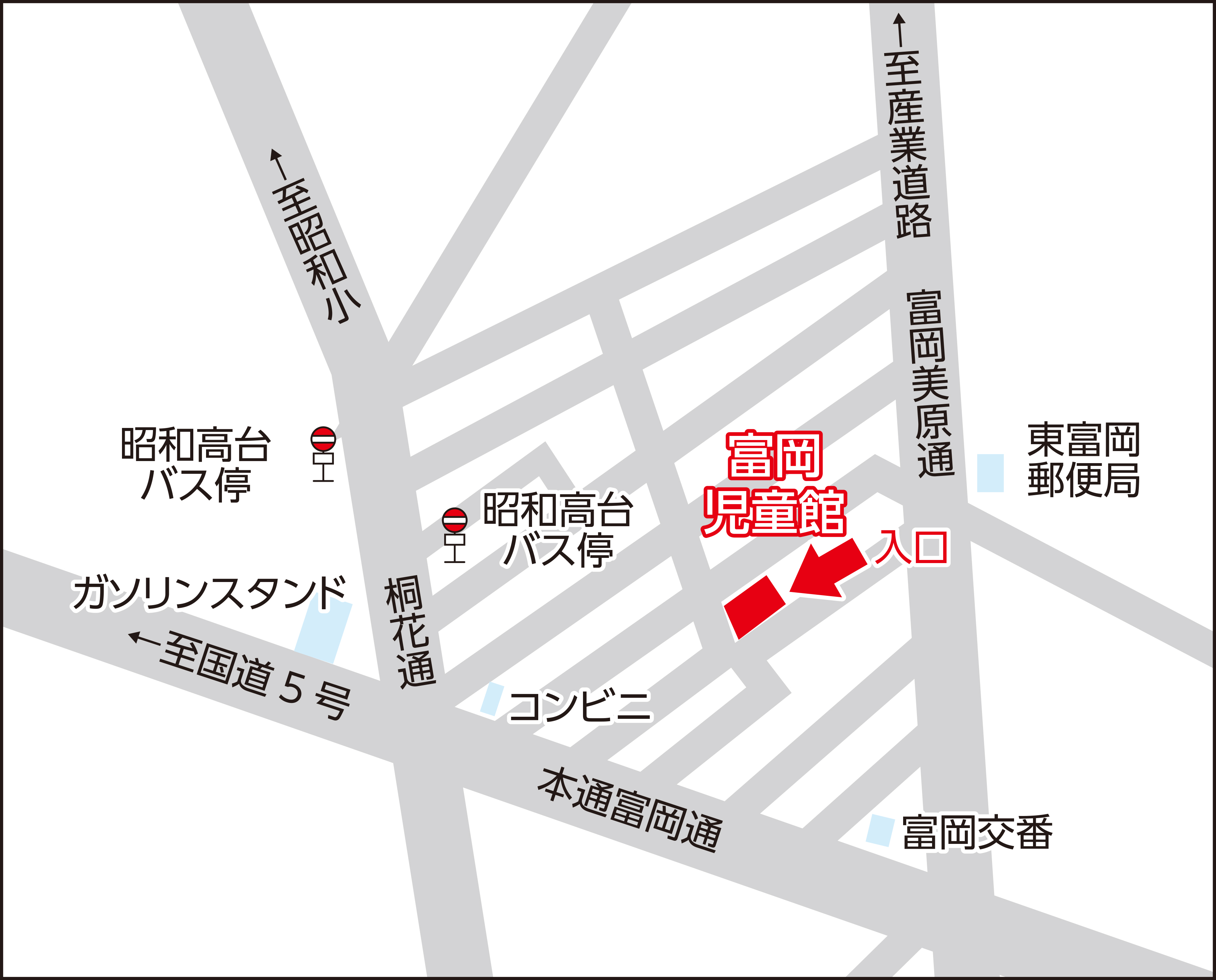 函館市富岡児童館の地図画像