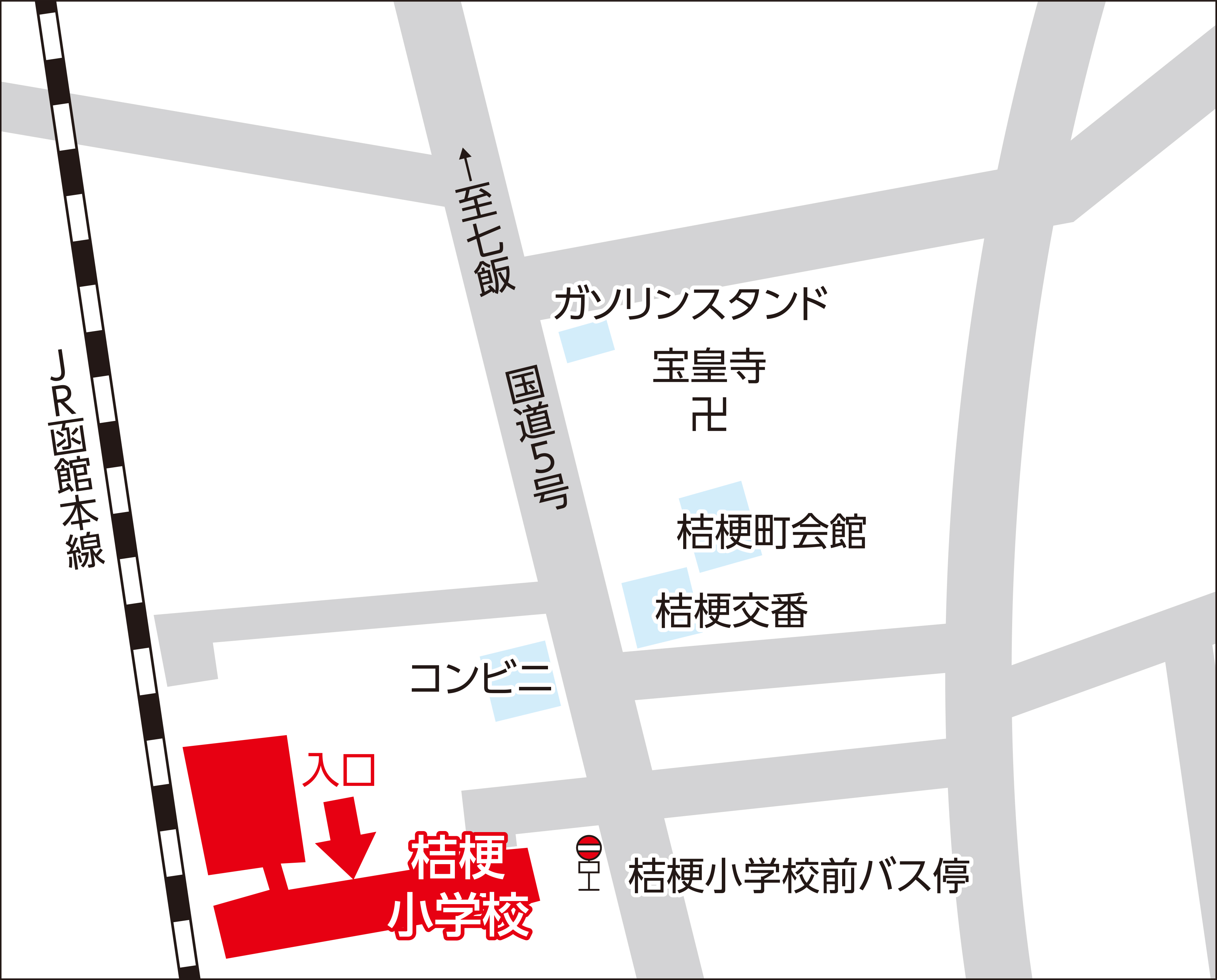 函館市立桔梗小学校の地図画像