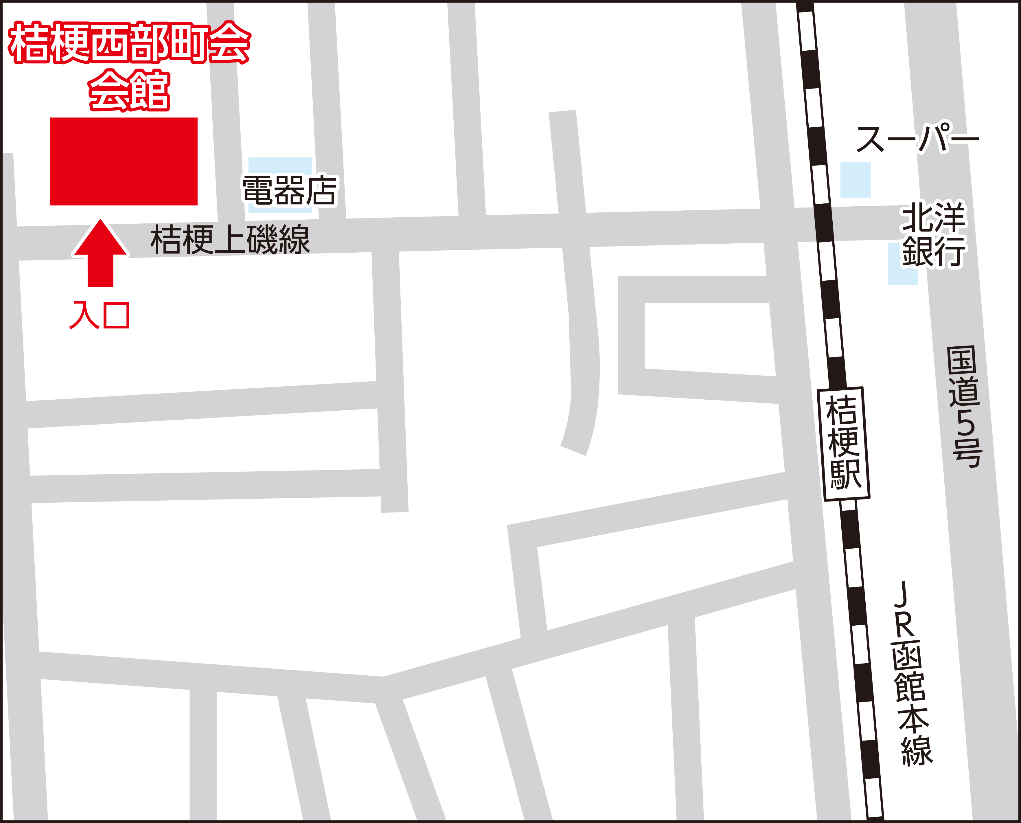 桔梗西部町会館の地図画像