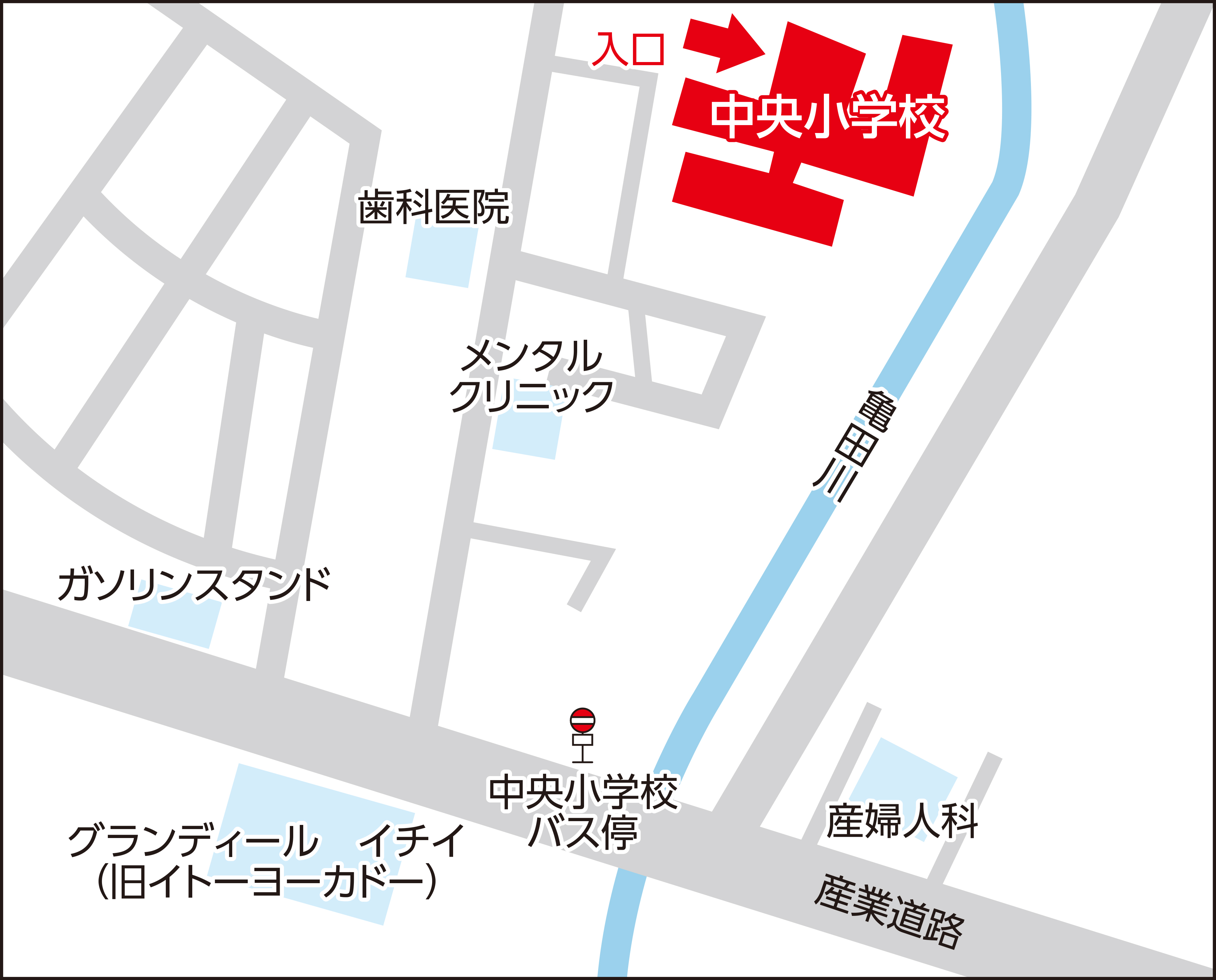 函館市立中央小学校の地図画像