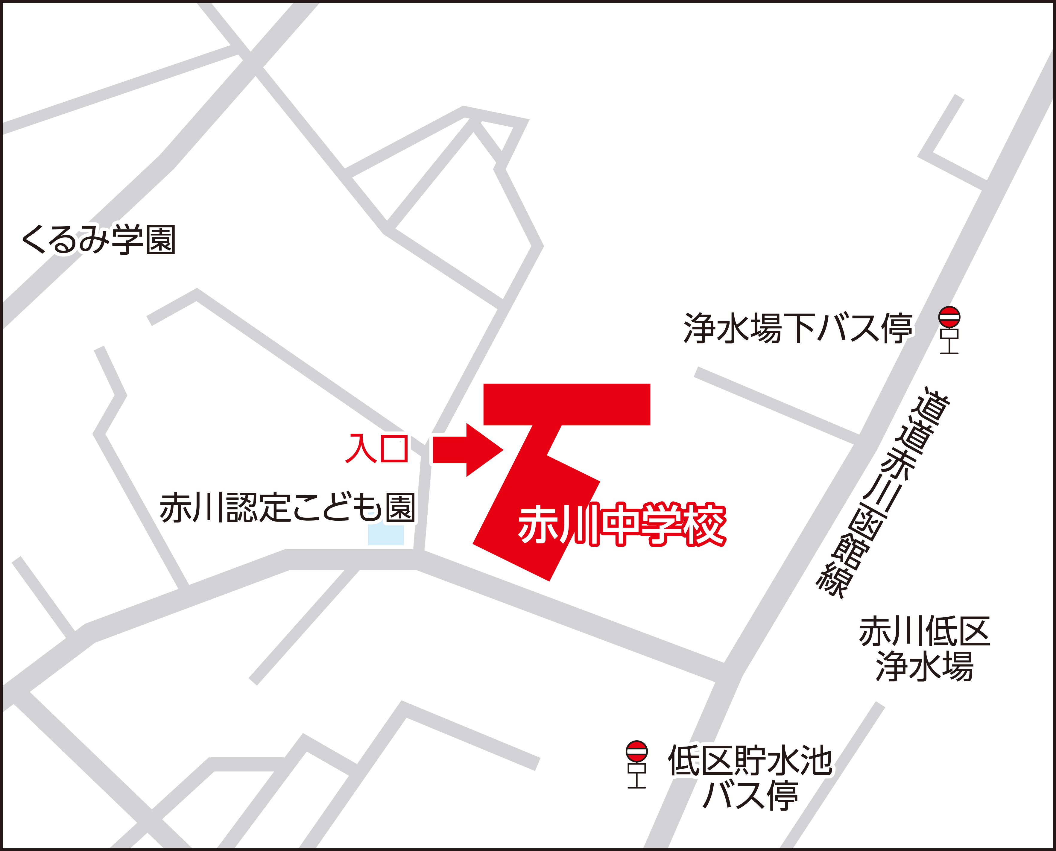 赤川中学校の地図画像