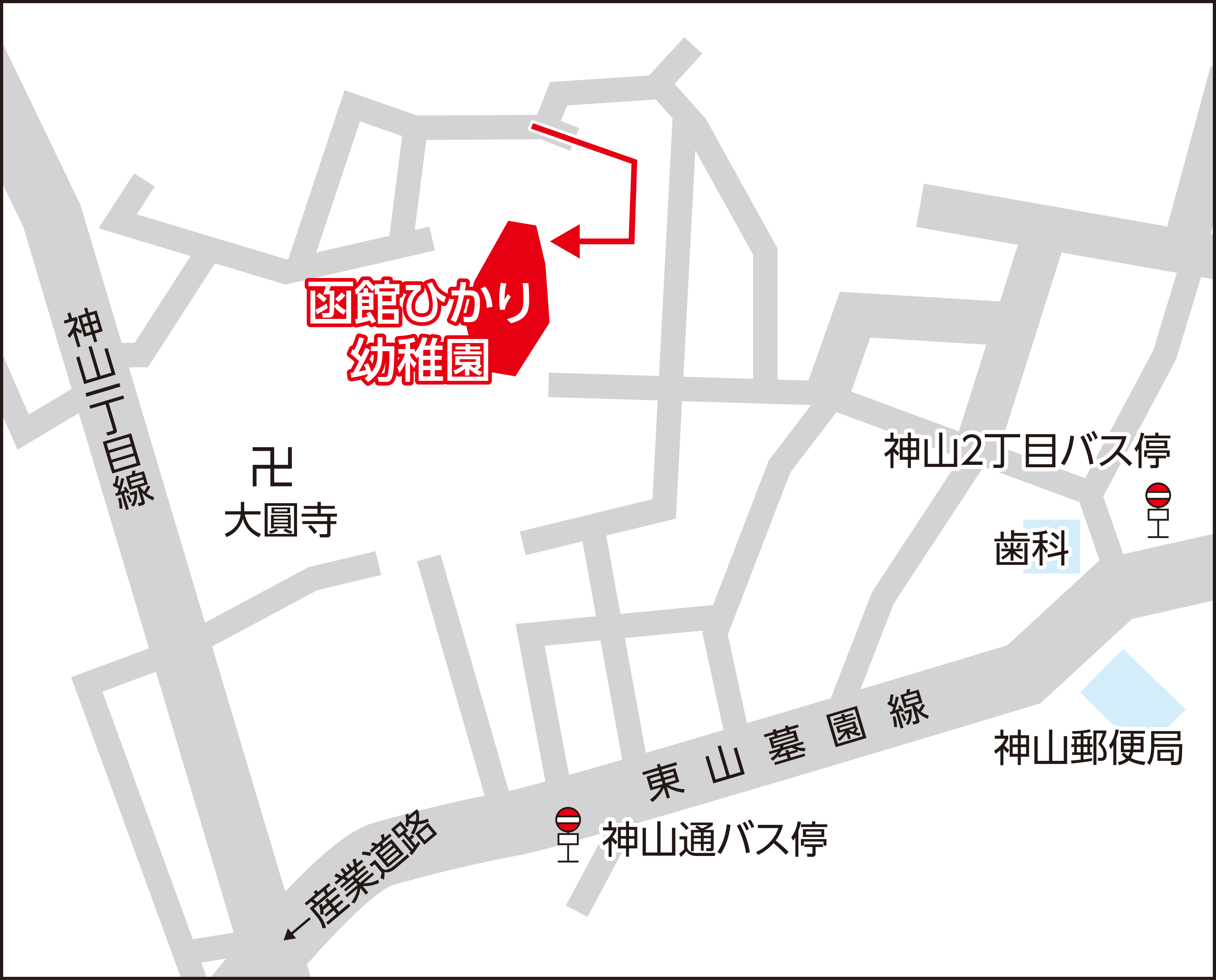 函館ひかり幼稚園の地図画像