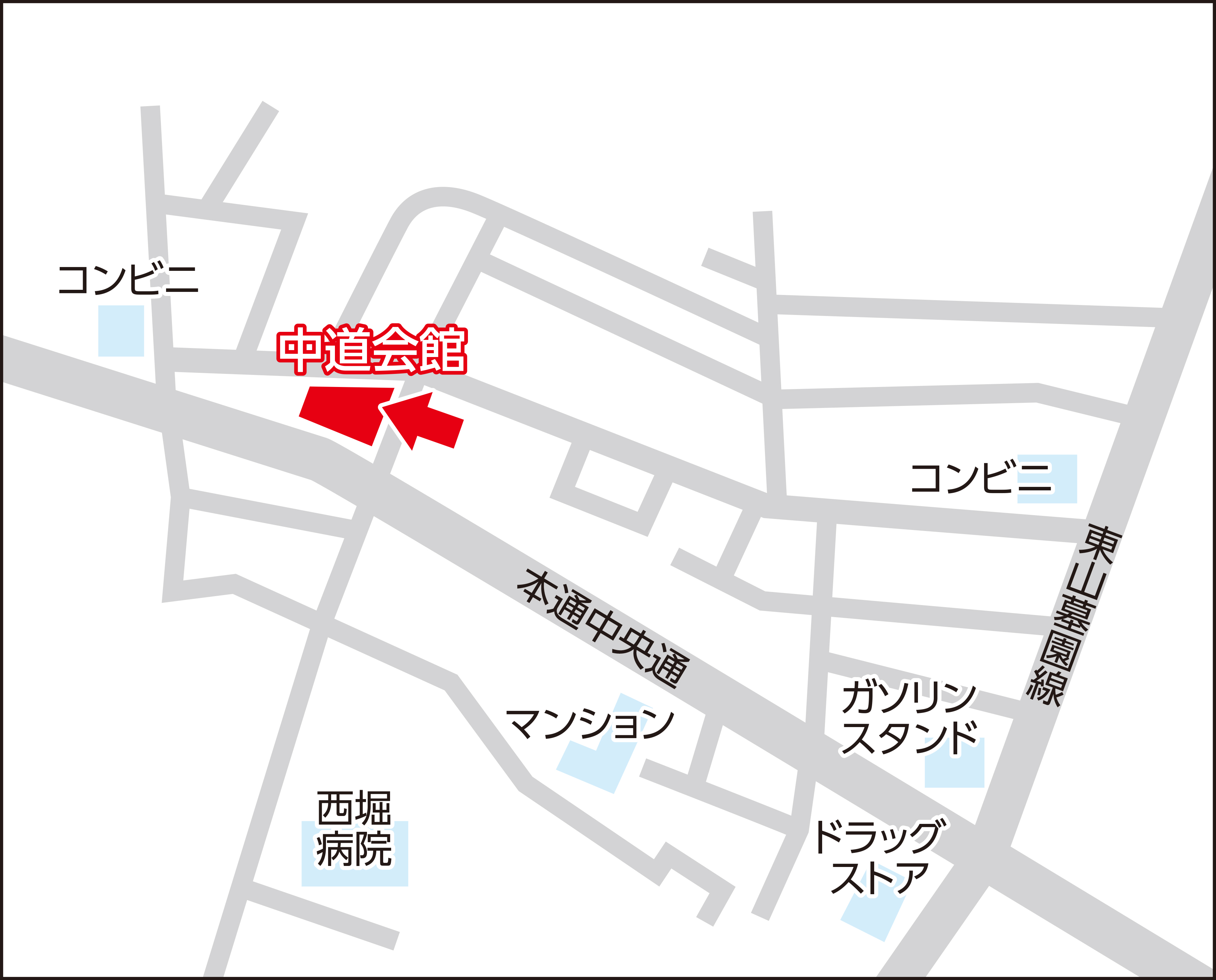 中道会館の地図画像