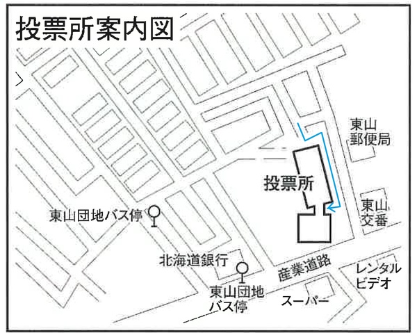 函館市立東山小学校の地図画像