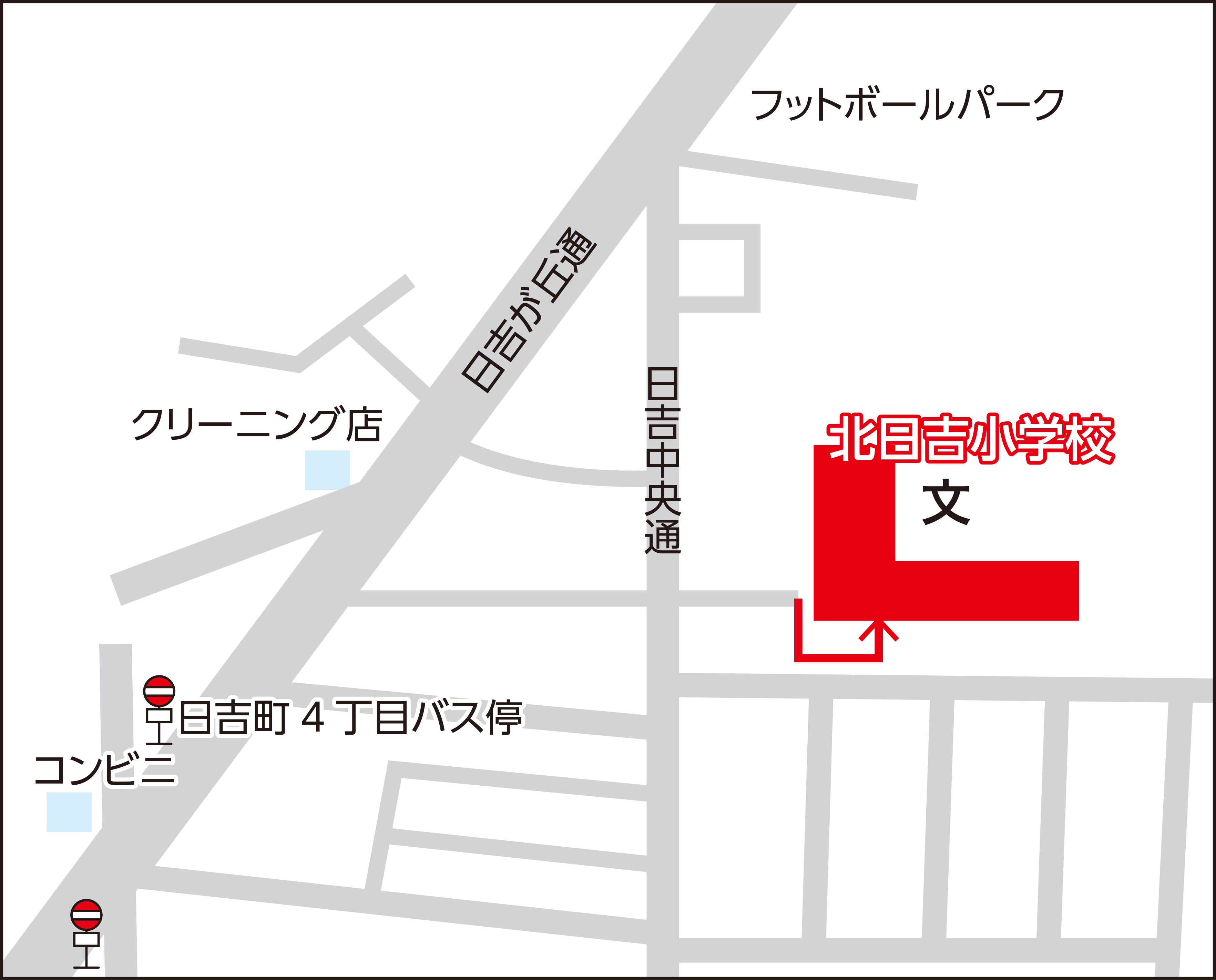 函館市立北日吉小学校の地図画像