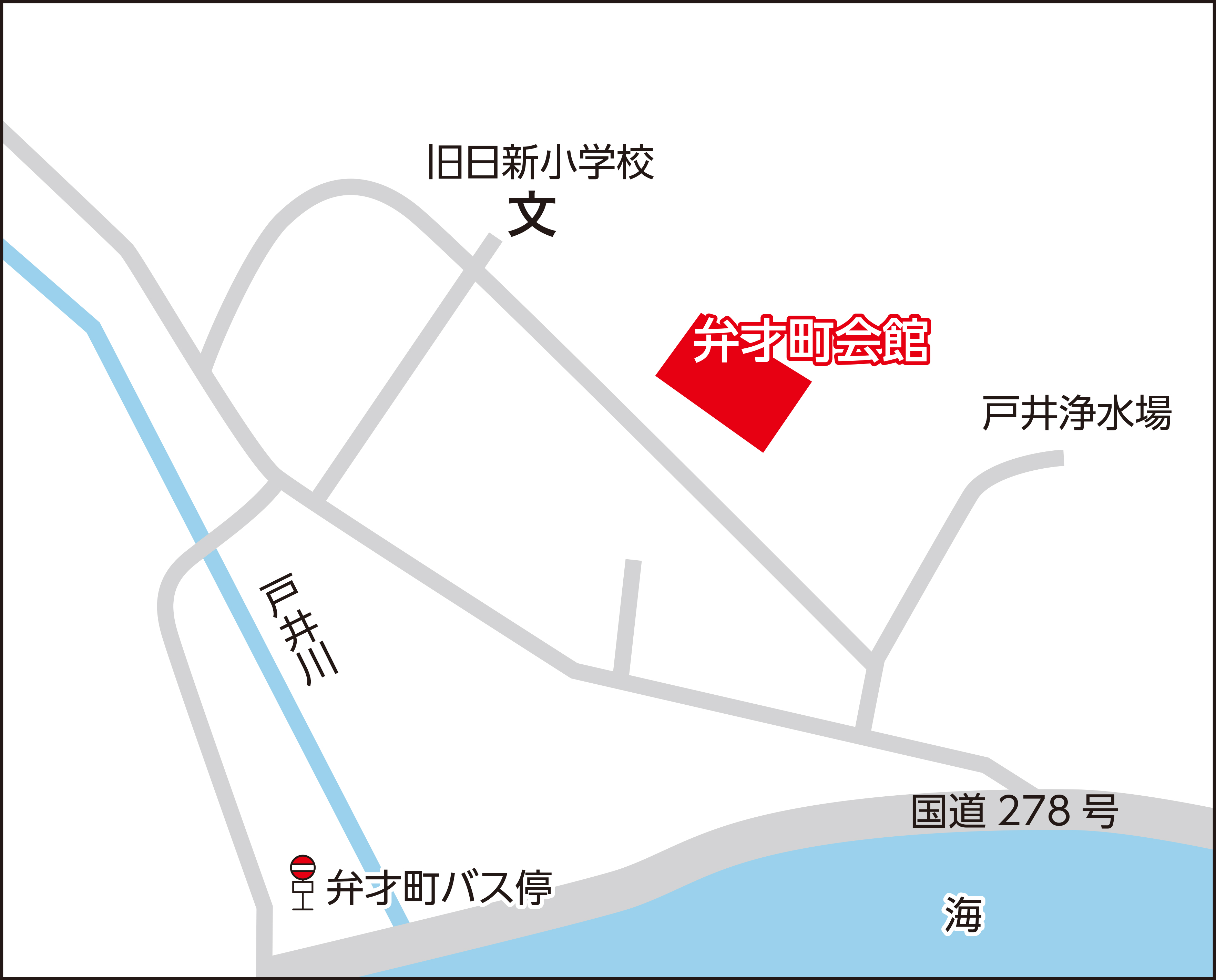 函館市弁才町会館の地図画像