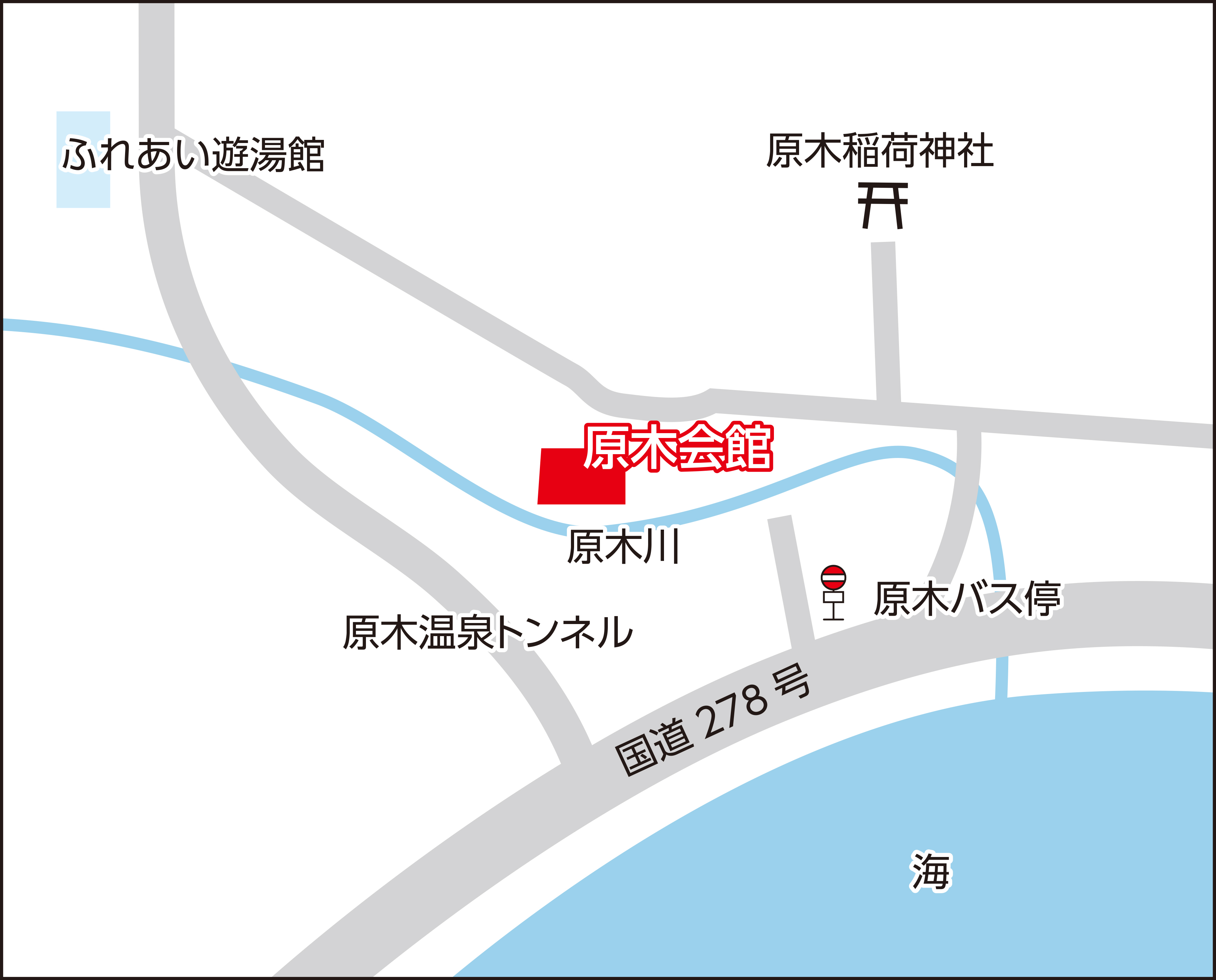 函館市原木会館の地図画像