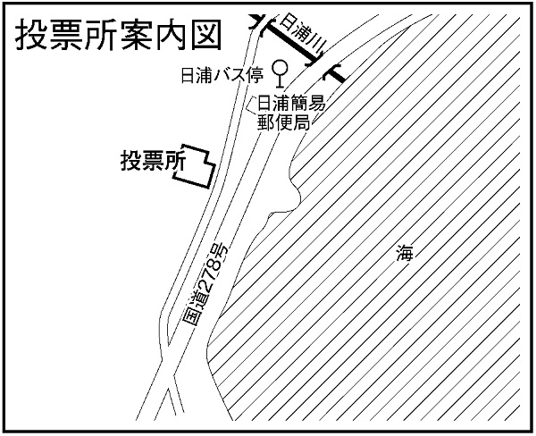 日浦会館の地図画像
