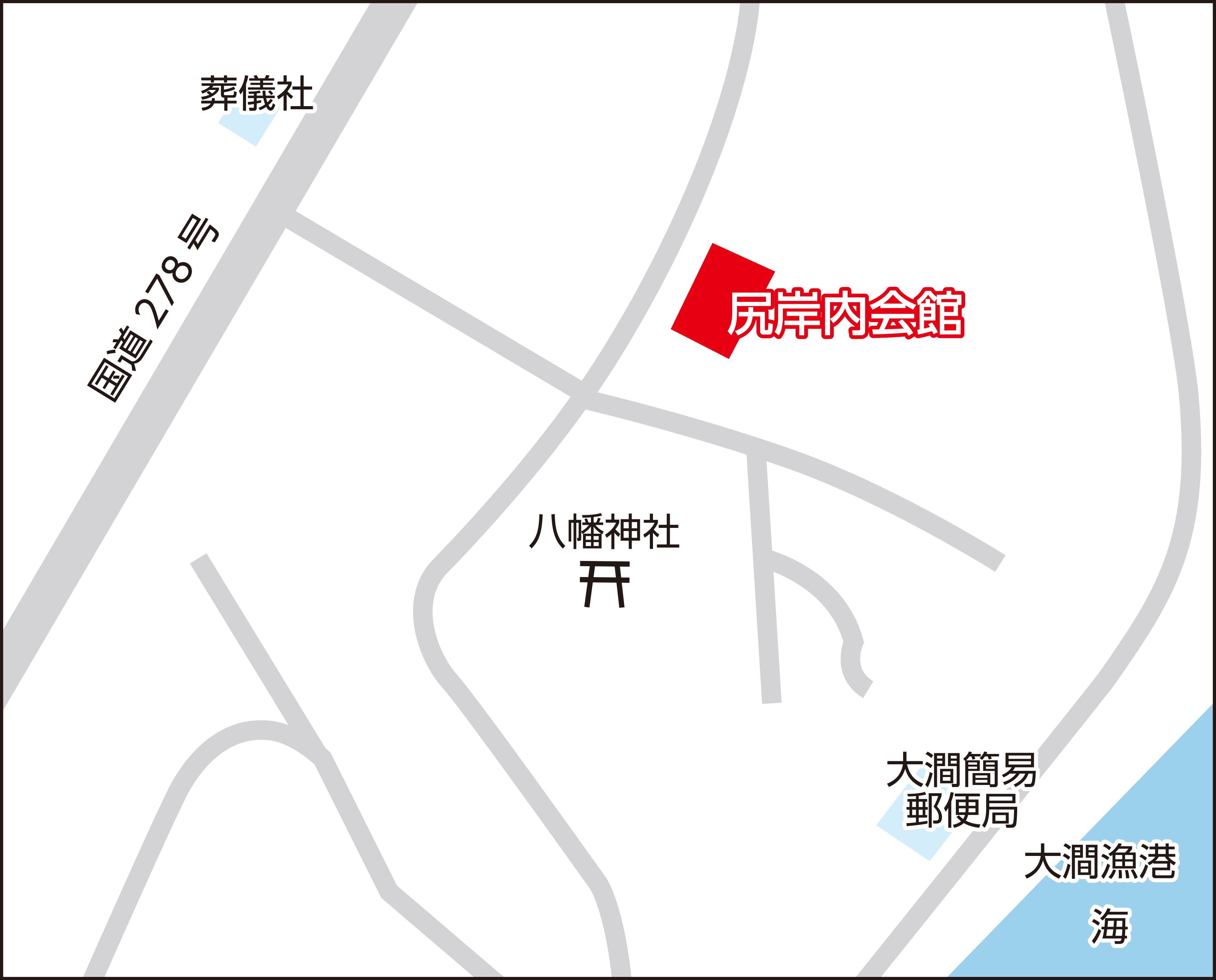 函館市尻岸内会館の地図画像