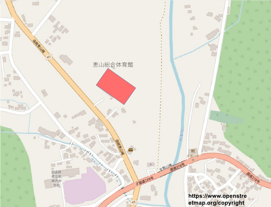 恵山総合体育館の地図画像