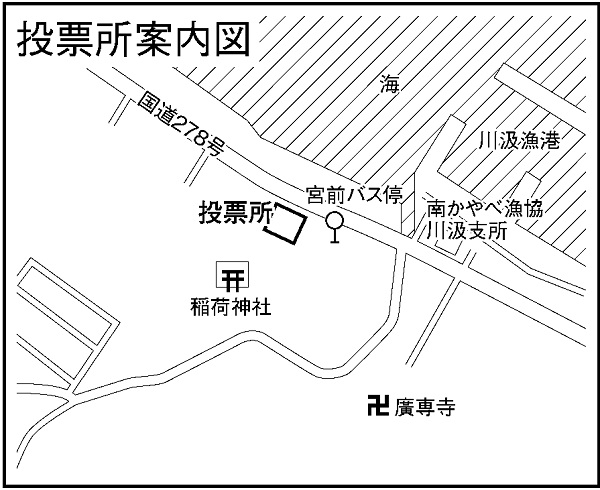 函館市川汲会館の地図画像