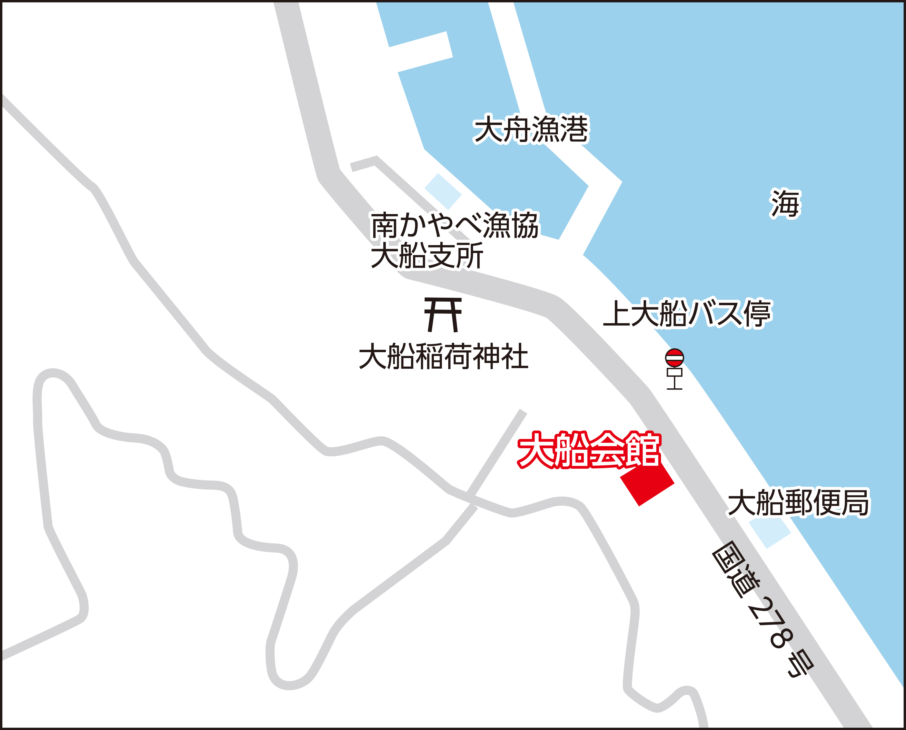 函館市大船会館の地図画像