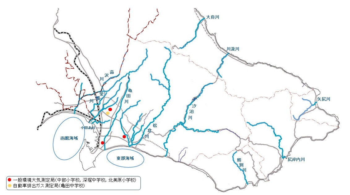 大気環境・水環境測定地点図