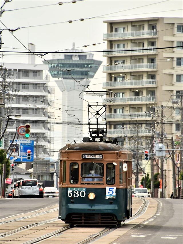 ごみゼロ号と五稜郭タワー画像