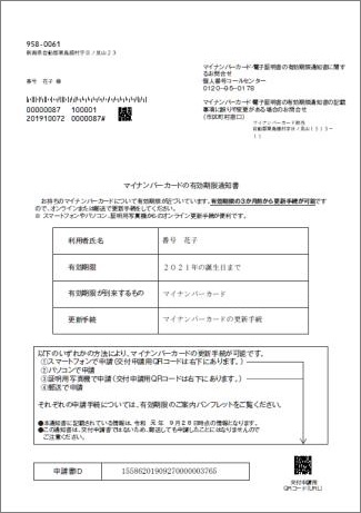 有効期限通知書 有効期限通知書