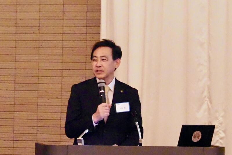 「名城社長会」においてトップセールスを行う大泉市長