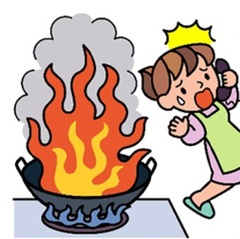 ガスこんろ火災画像