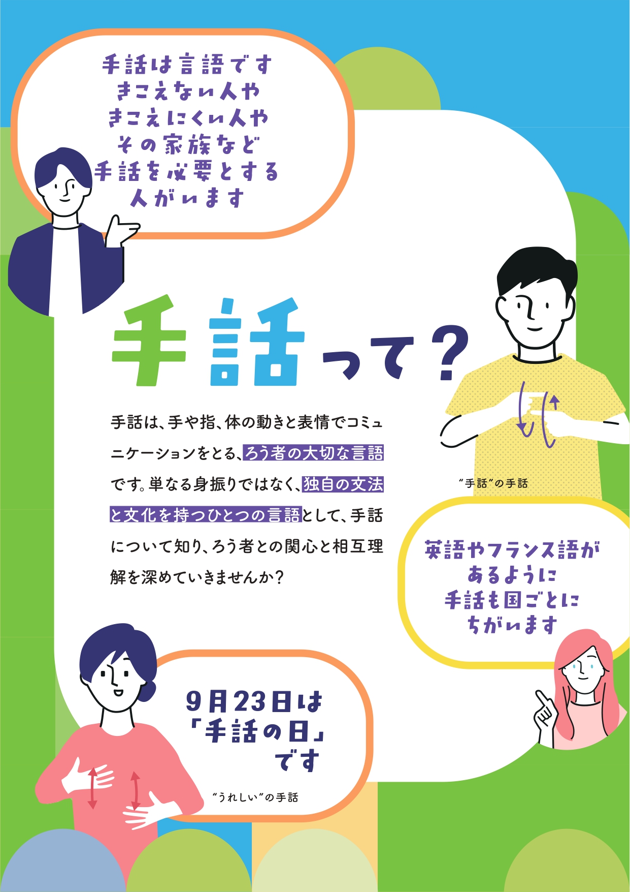 手話についてのパネル画像